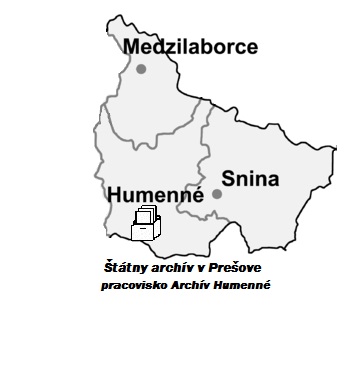 Územná pôsobnosť Štátneho archívu v Prešove, pracovisko Archív Humenné